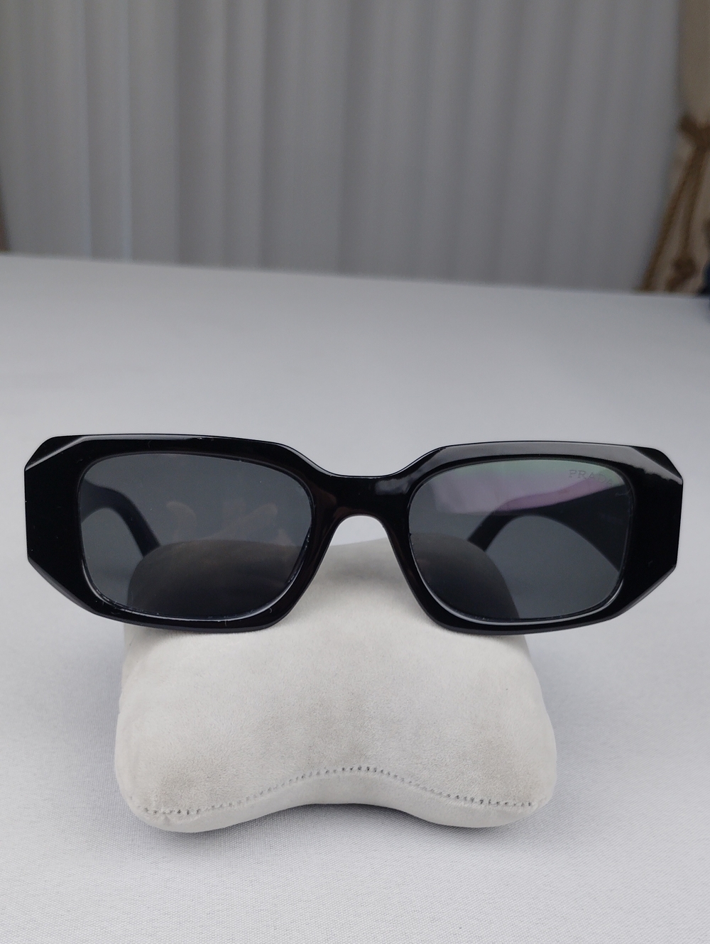 Prada Black Rectangular Women’s Sunglasses - Classic UV Protection